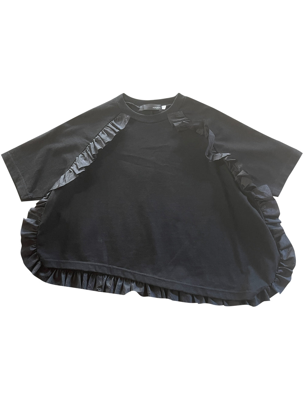 Black  Ruffled Edge T-Shirt