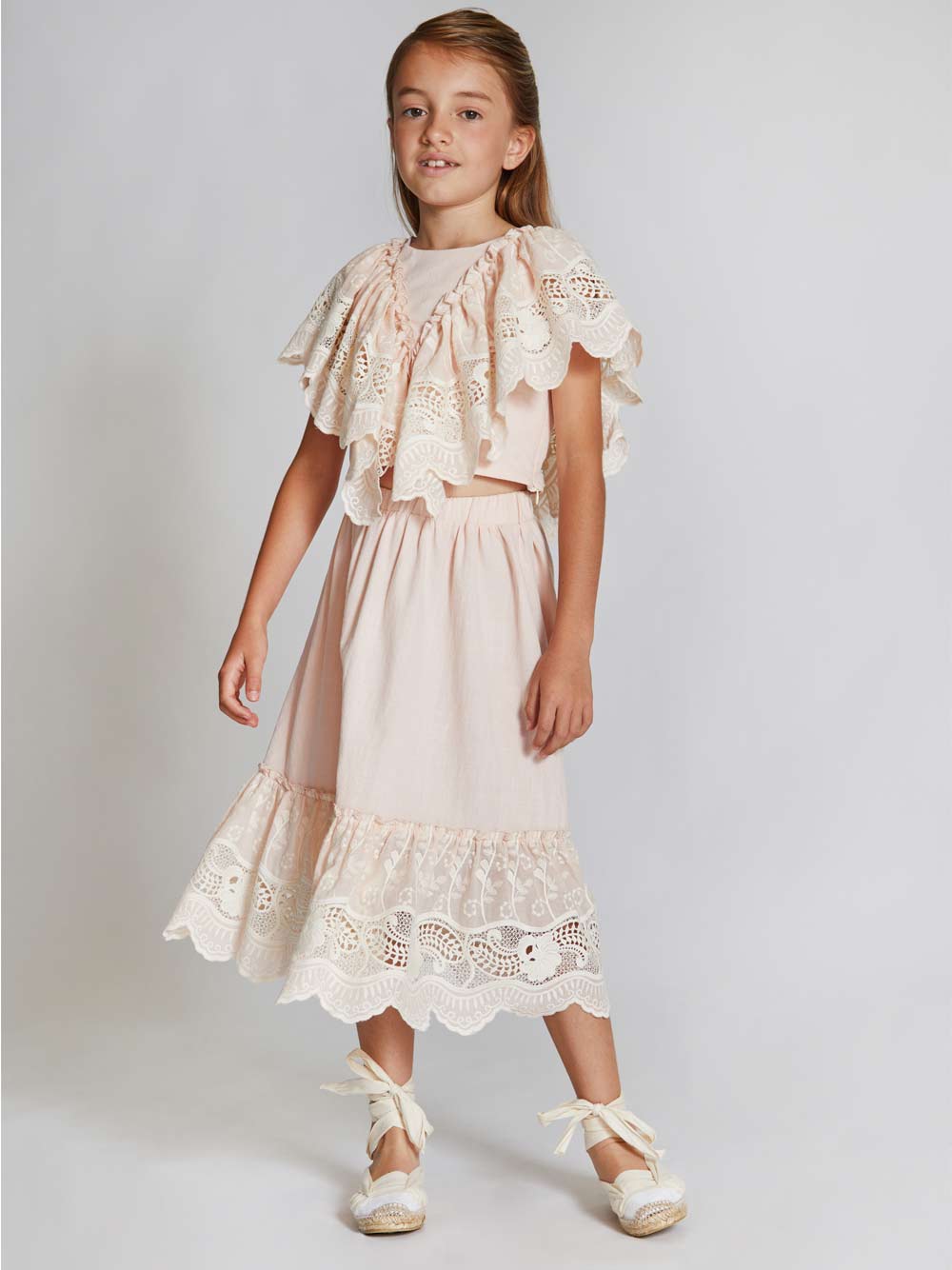 PREORDER: Ivory Happiness Embroidered Skirt