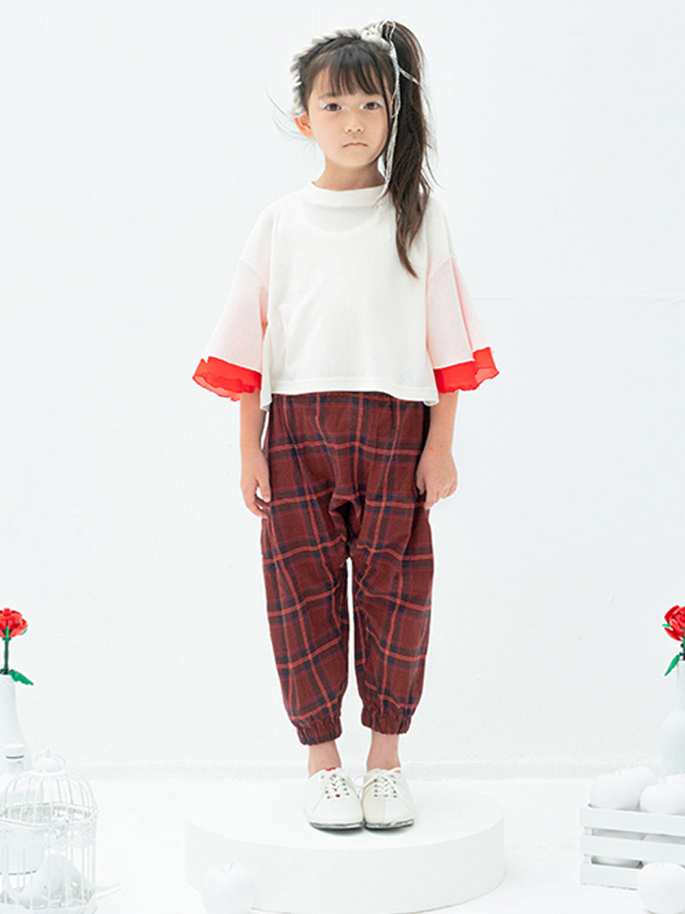 Red Checked Sarrouel Pants