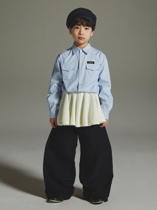 PREORDER: Stripe Cut-off Short Shirt