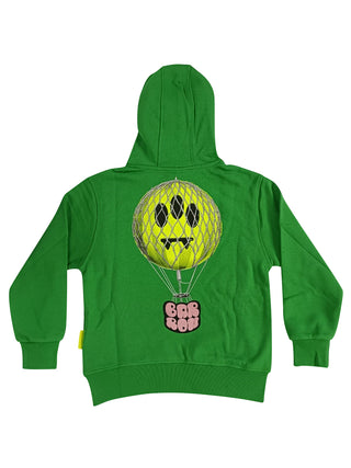 Green Logo Print Hoodie