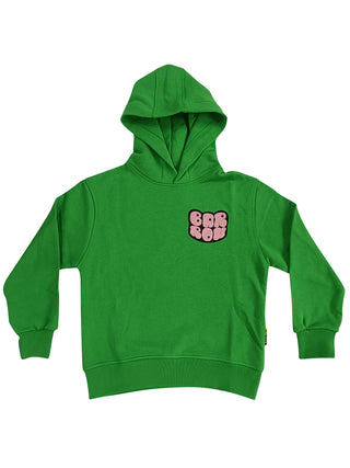 Green Logo Print Hoodie