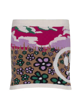 Multicolor Flower Print Skirt