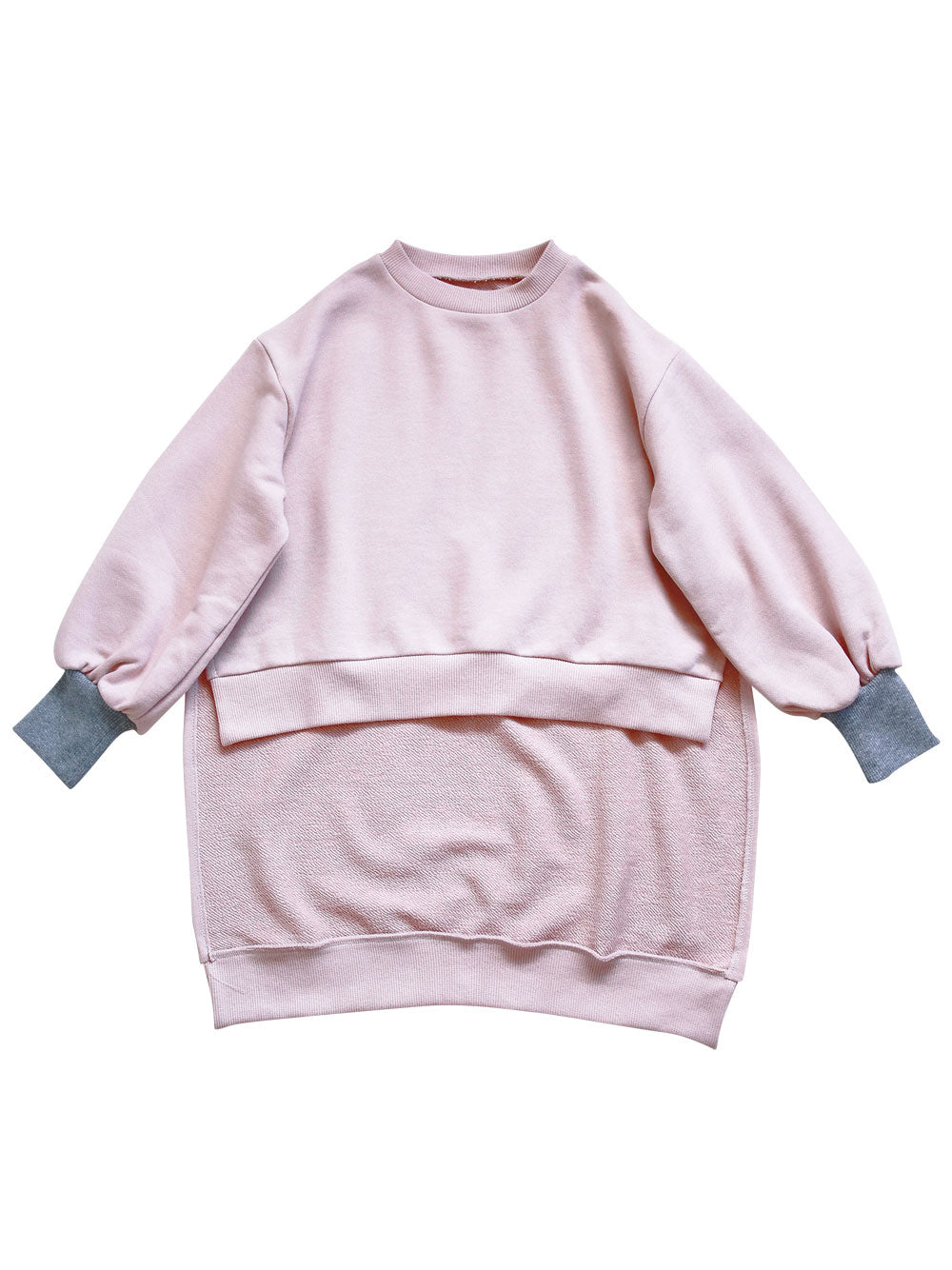Pale Pink Back Long Pullover
