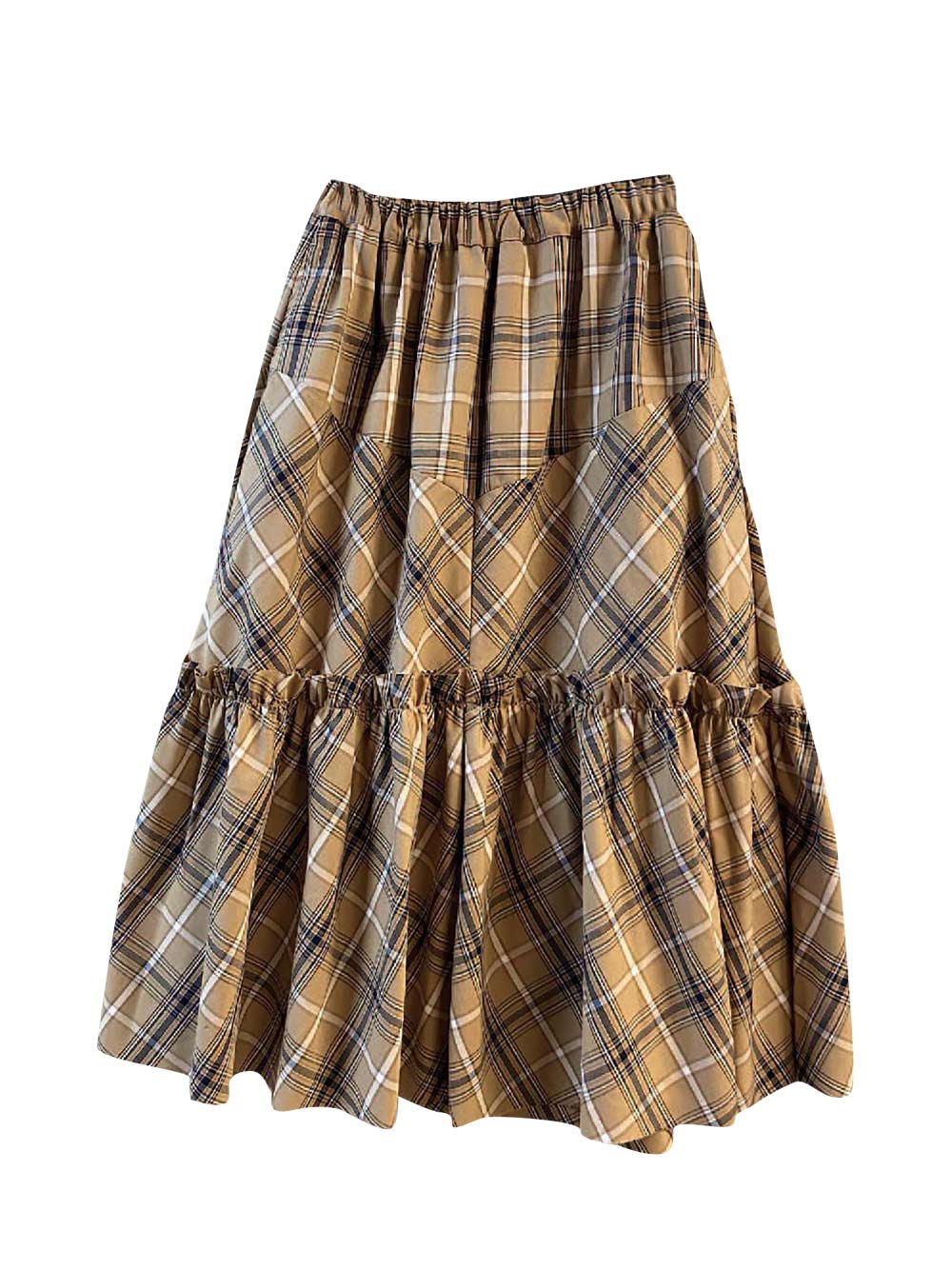 PREORDER: Beige Plaid Skirt