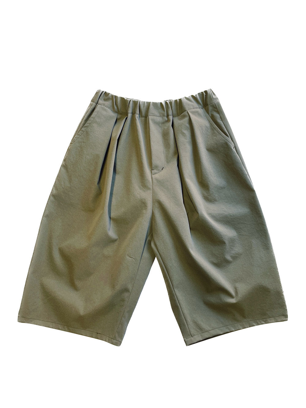 Khaki Pleated Shorts