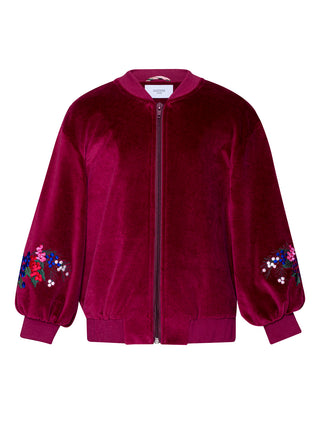 Velvet Embroidered Bomber