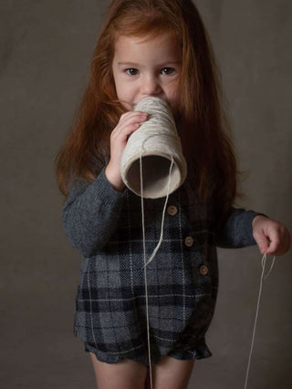 Grey Frilled Collar Romper Suit