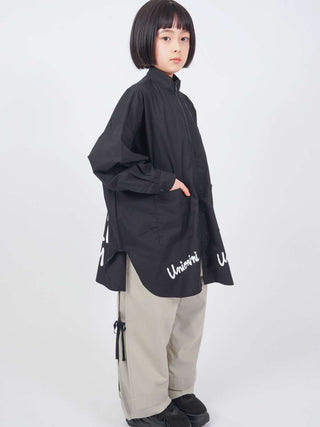 Logo Black Long Blouse