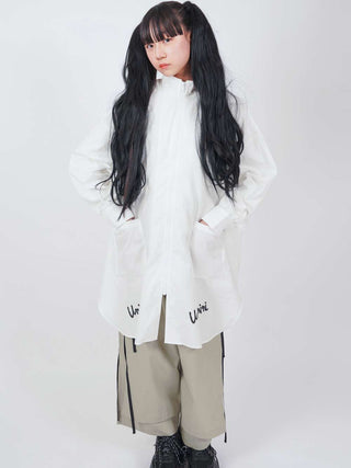 Slogan White Long Blouse