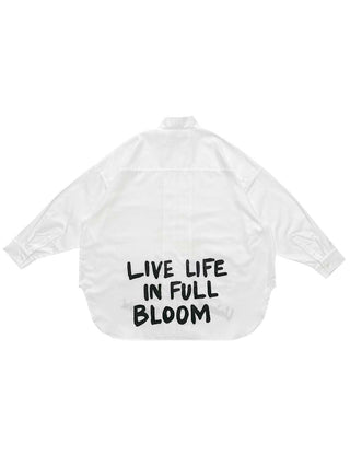 Slogan White Long Blouse