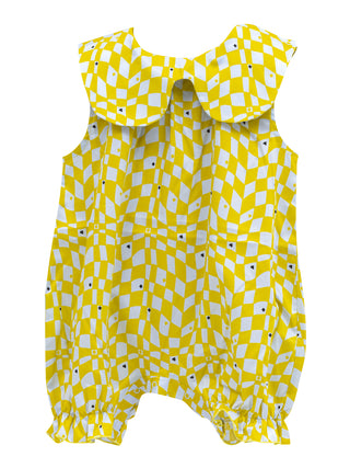 Sax x Yellow Romper