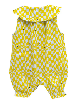 Sax x Yellow Romper