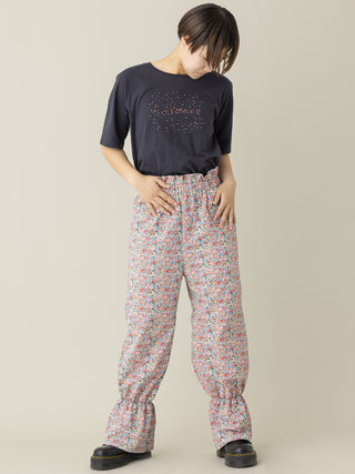 Red Floral Pattern Trousers