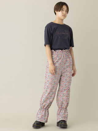 Red Floral Pattern Trousers