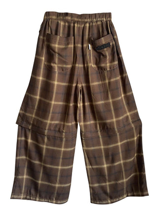 Brown Plaid Separate Pants