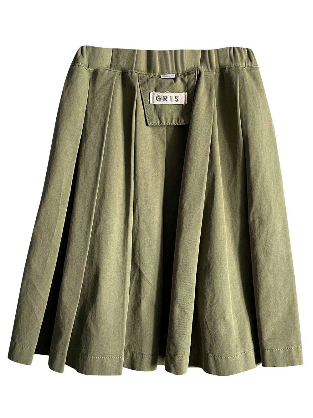 Olive Tack Flare Skirt