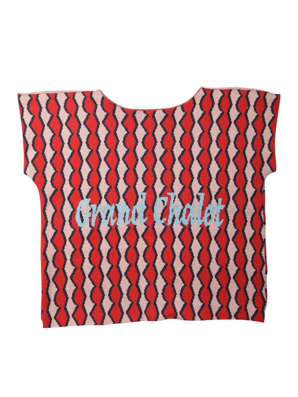 Red Jacquard Striped Knit Tee