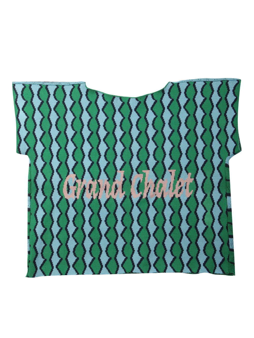 Green Jacquard Striped Knit Tee