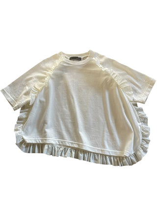 White Ruffled Edge T-Shirt