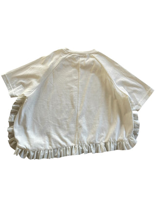 White Ruffled Edge T-Shirt