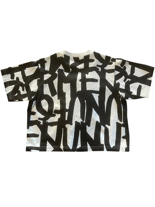 Black and White 3D Logo Tee