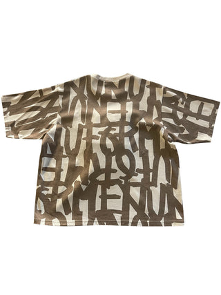 Brown and White 3D Logo Tee