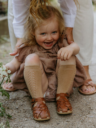 Cognac Diamond Starter Sandals