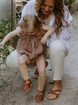 Cognac Diamond Starter Sandals