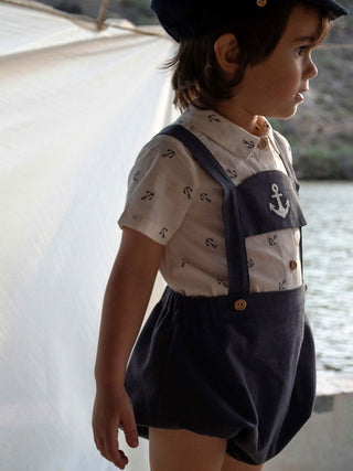 Anchor Motif Dungarees