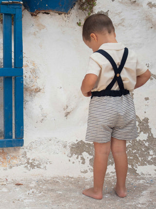 Striped Straps Dungarees