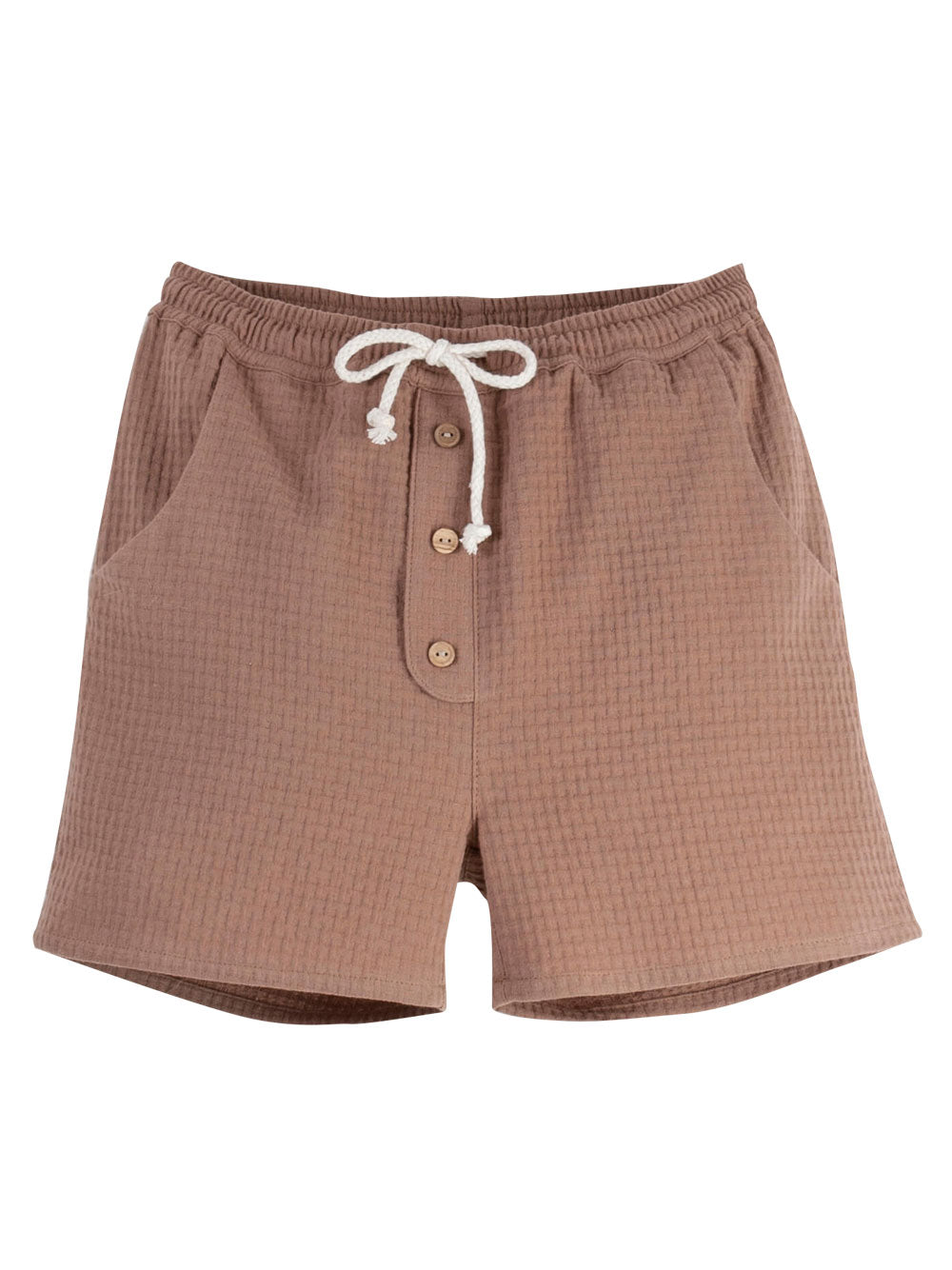 Brown Textured Bermuda Shorts