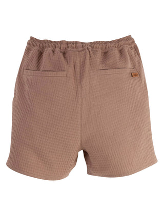 Brown Textured Bermuda Shorts