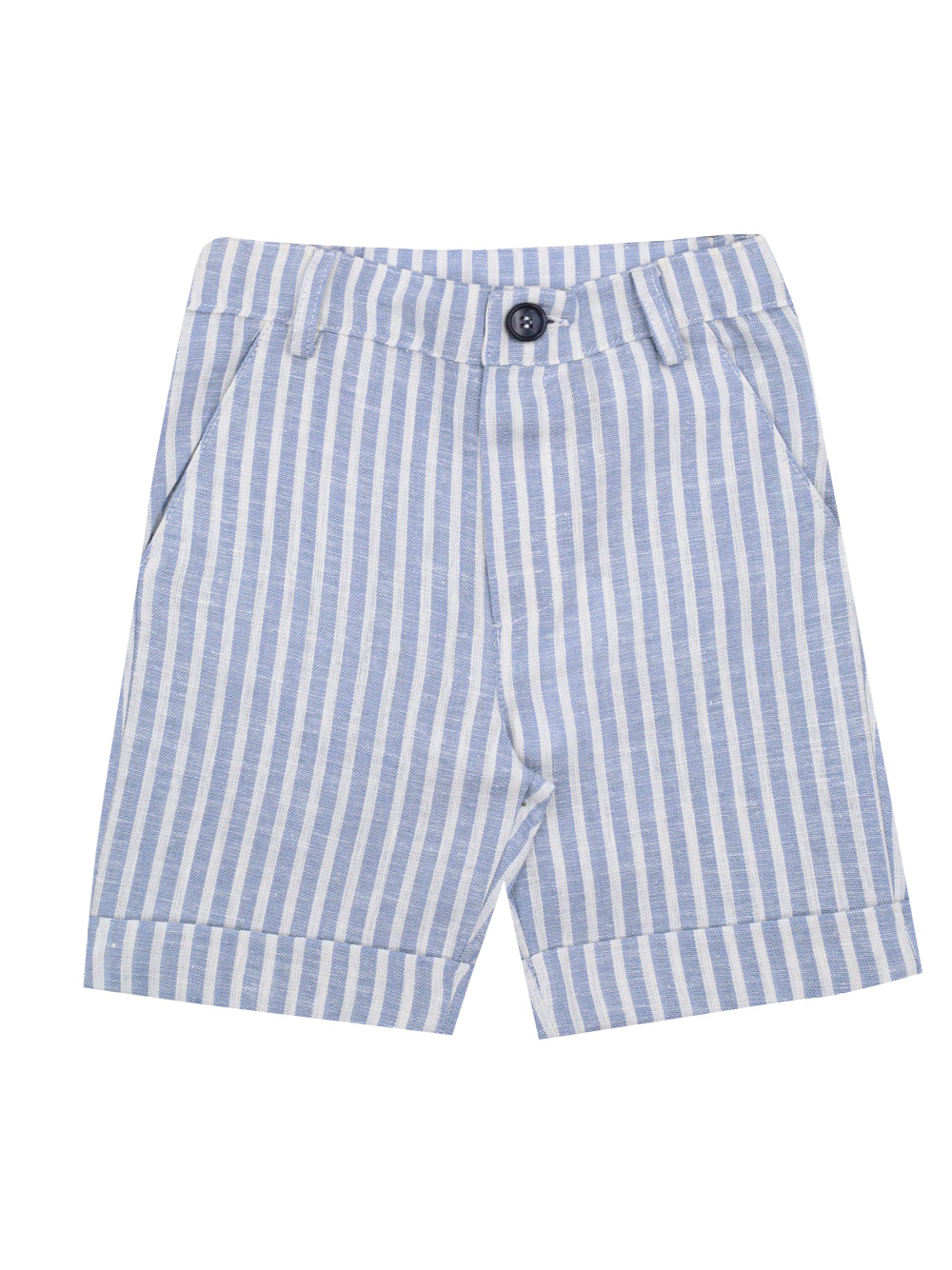 Blue Striped Bermuda Shorts