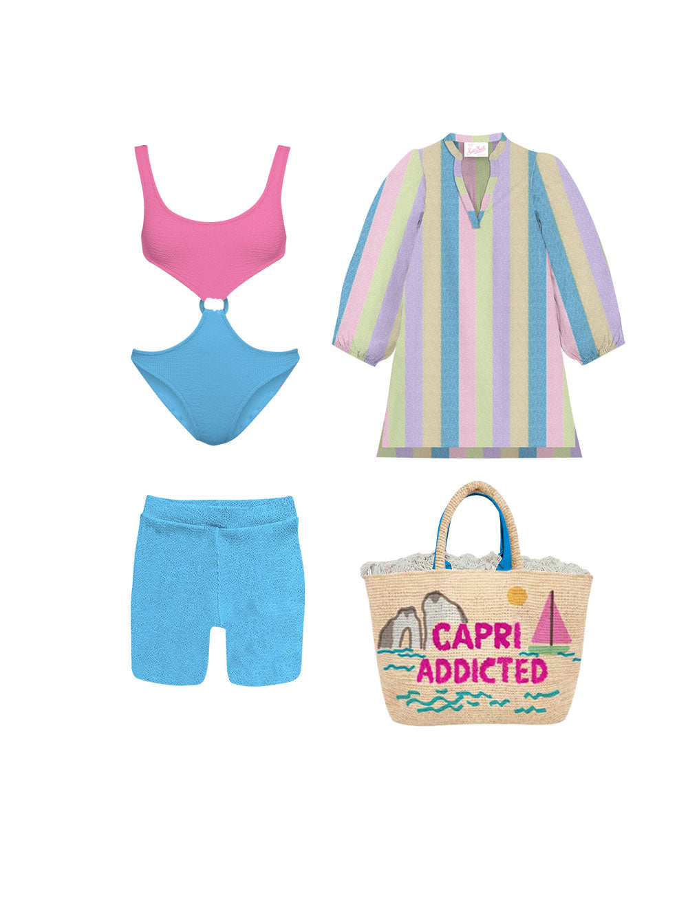 Capri Addict Raffia Beach Bag
