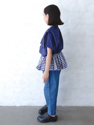 Blue and White Shirring Shirt