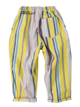 Yellow Dobby Striped Pants