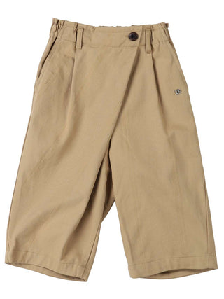 Beige Elastic Wide Pants