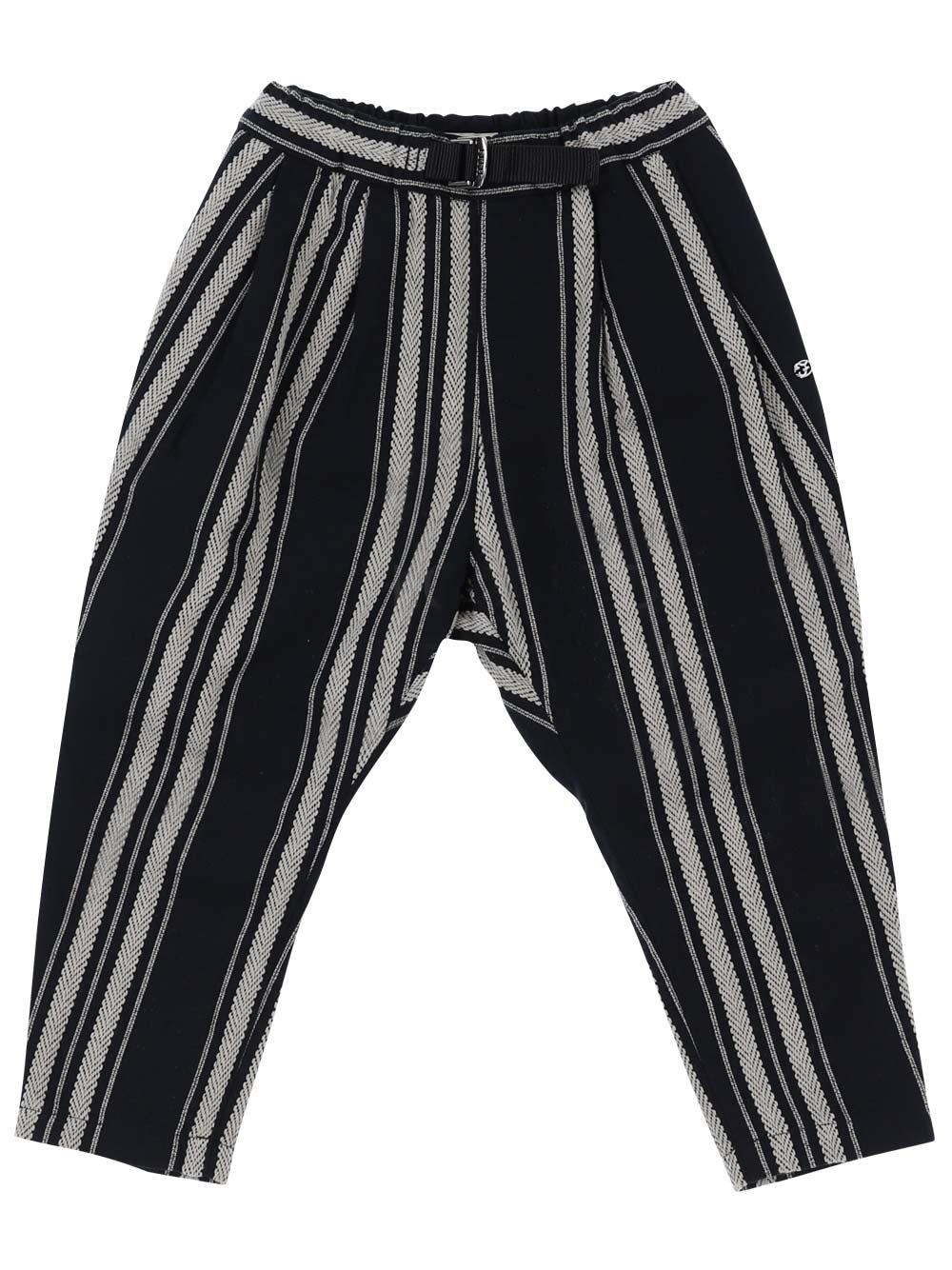 Black Dobby Striped Pants