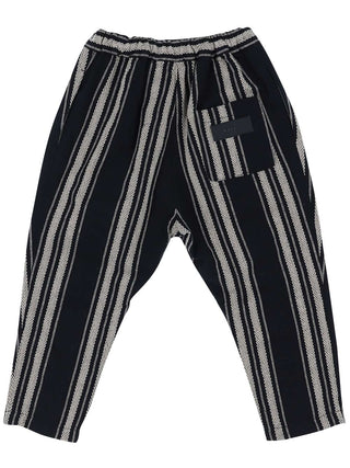 Black Dobby Striped Pants