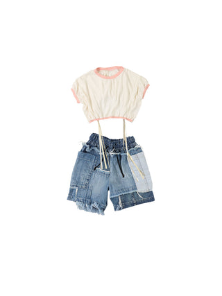 Denim Fringed Shorts