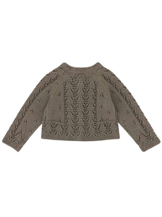 Khaki Paige Knit Baby Cardigan