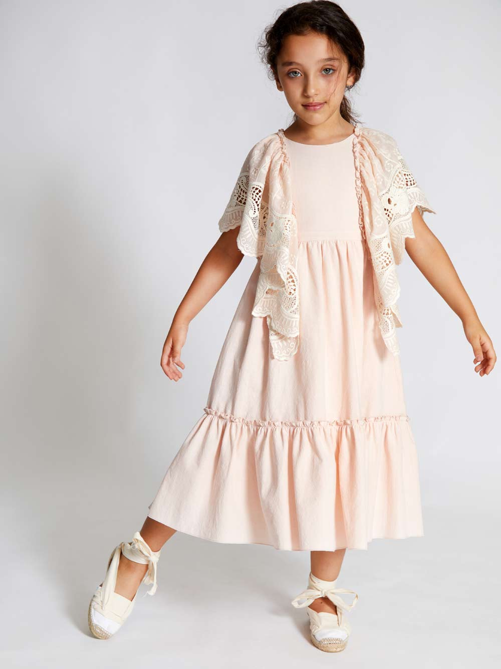 PREORDER: Pale Pink Happiness Embroidered Midi Dress