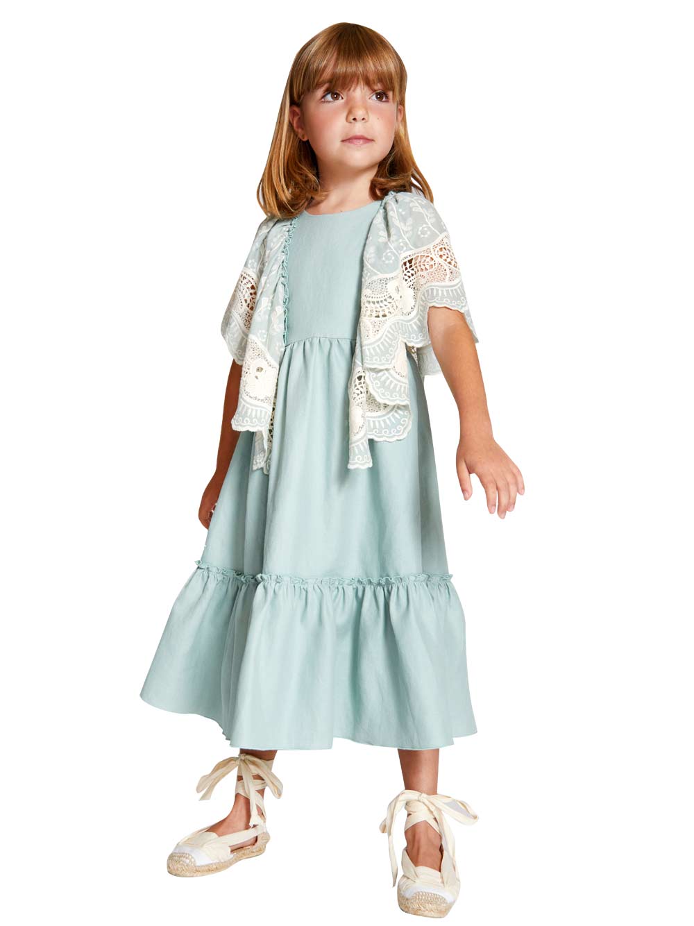 Dusty Green Happiness Embroidered Midi Dress Dusty Green Happiness Embroidered Midi Dress