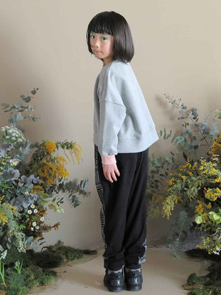 Flower Color Cuff Wide Pullover