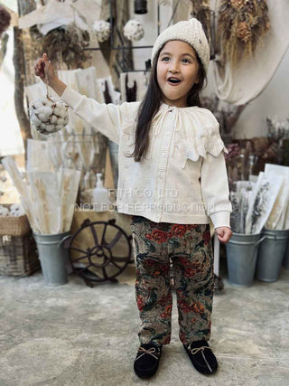 PREORDER: Beige Floral Print Pants