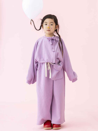 Lavender Wide Sweatpants with Sling Bag