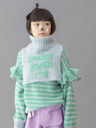 Stripe Frilled Pullover