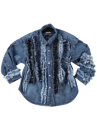 PREORDER: Denim Ruffled Shirt