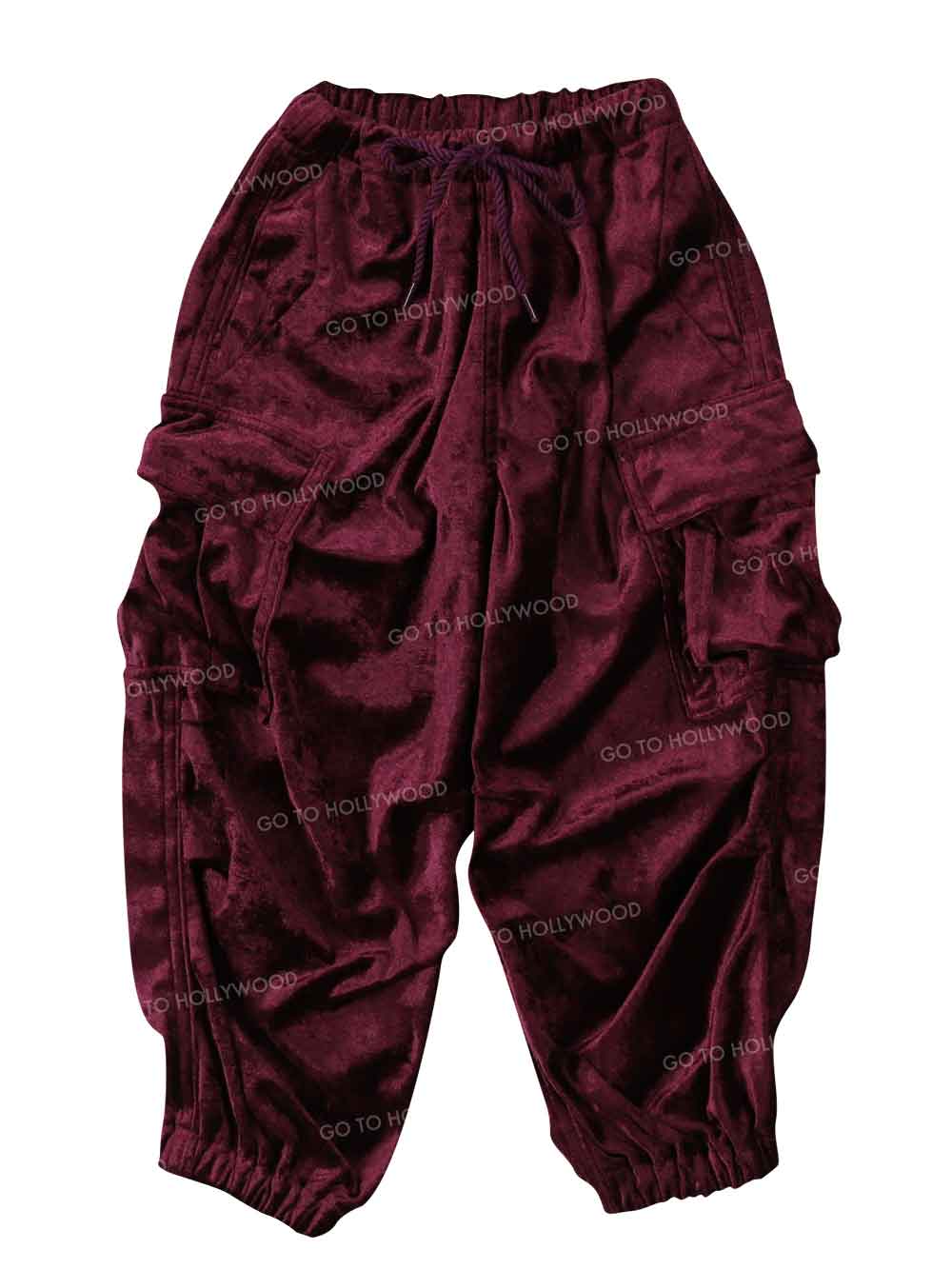 PREORDER: Wine Velvet Pocket Pants